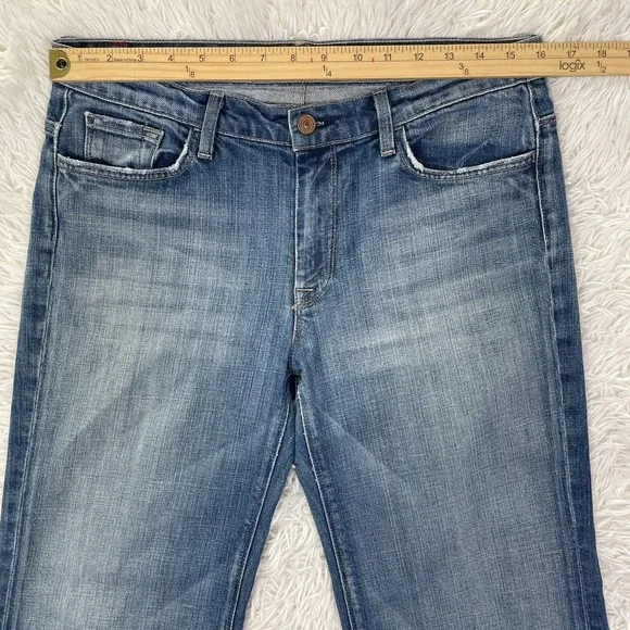 7 For All Mankind Pants Womens 31 Blue Ginger Flared Medium Wash Denim Jeans USA - Picture 7 of 15